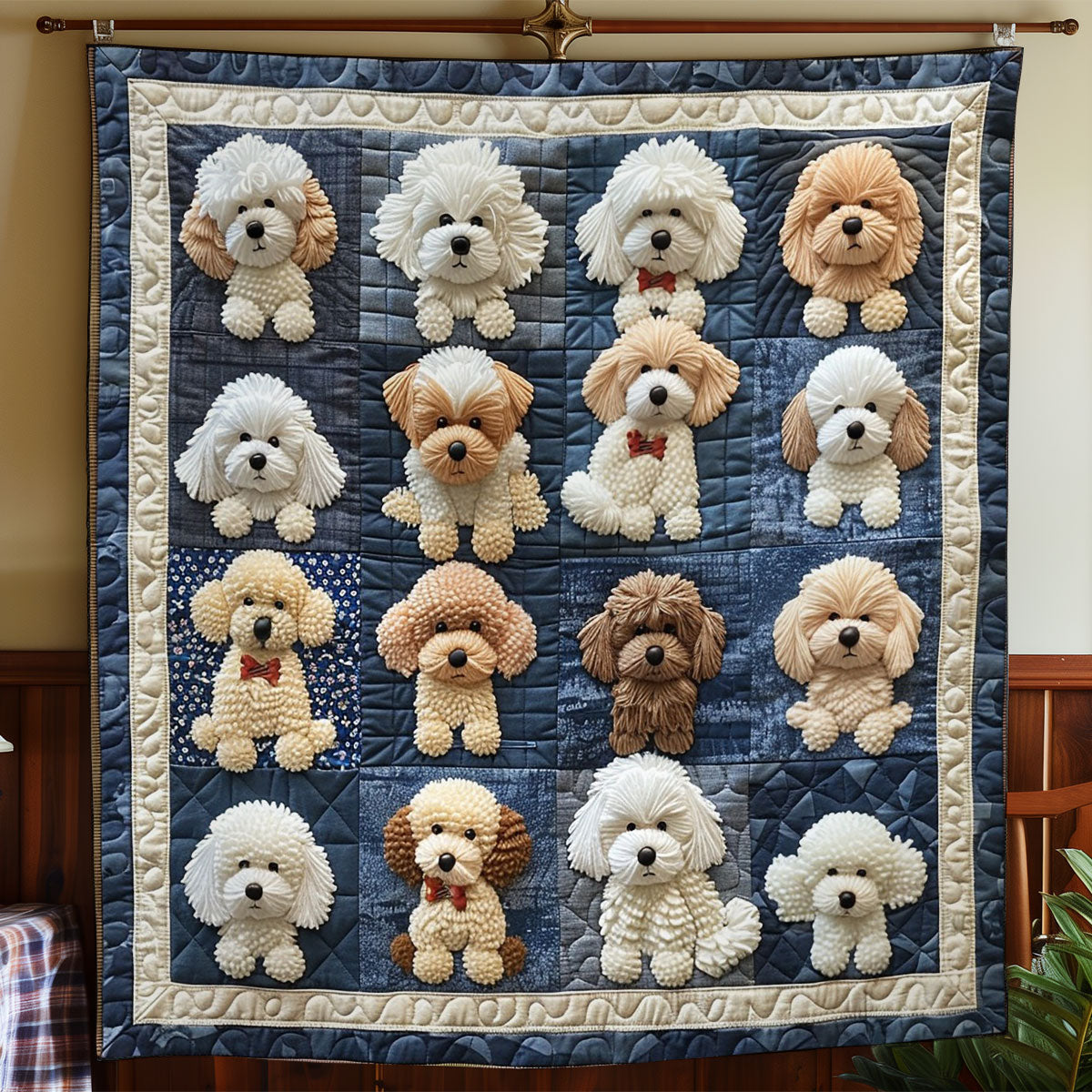 Poodle Dogs WO2308029CL Quilt Blanket