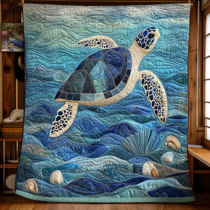 Blue Sea Turtle XR1409018CL Quilt Blanket