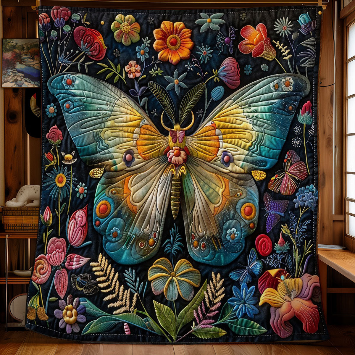 Butterfly At The Night WO2908049CL Quilt Blanket
