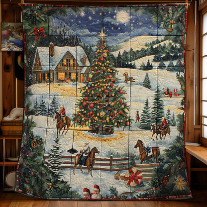 Horse And Christmas Scene WO2208019CL Quilt Blanket