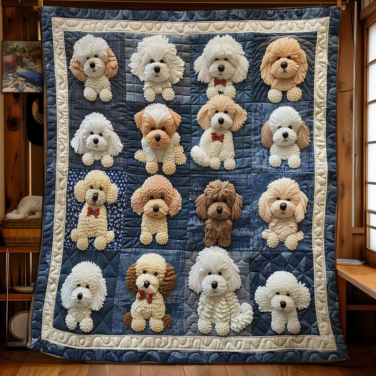 Poodle Dogs WO2308029CL Quilt Blanket