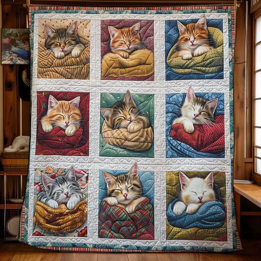 Sleeping Cozy Cat WG1408003CL Quilt Blanket