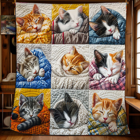 Sleeping Cozy Cat WG1408001CL Quilt Blanket