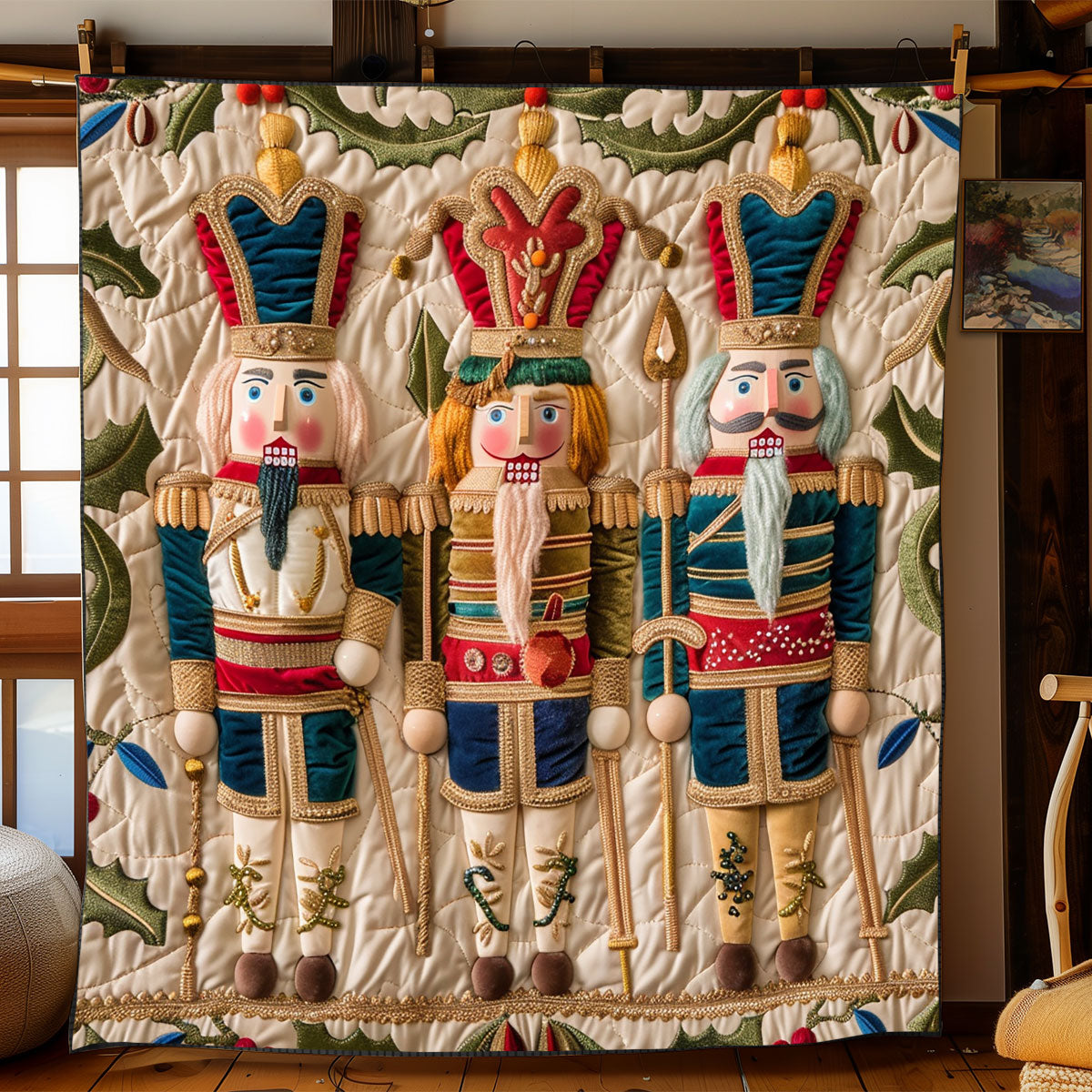 Adorable Animated Nutcrackers XR1508034CL Quilt Blanket