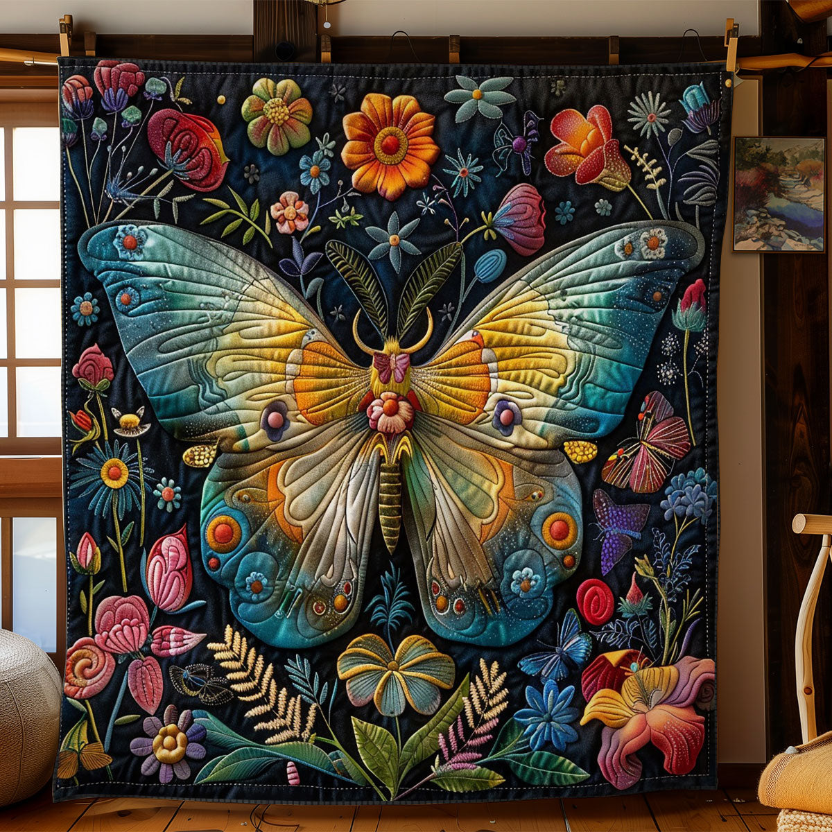 Butterfly At The Night WO2908049CL Quilt Blanket