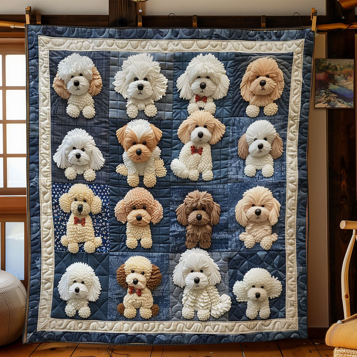 Poodle Dogs WO2308029CL Quilt Blanket