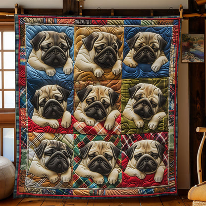 Pug Dogs WO2908042CL Quilt Blanket