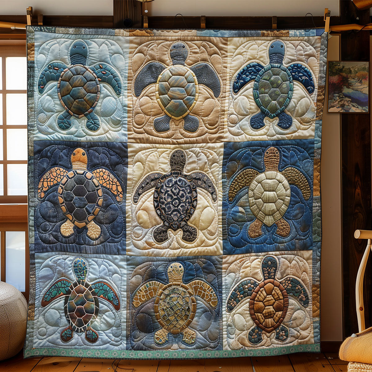 Turtle Serenity XR1409005CL Quilt Blanket