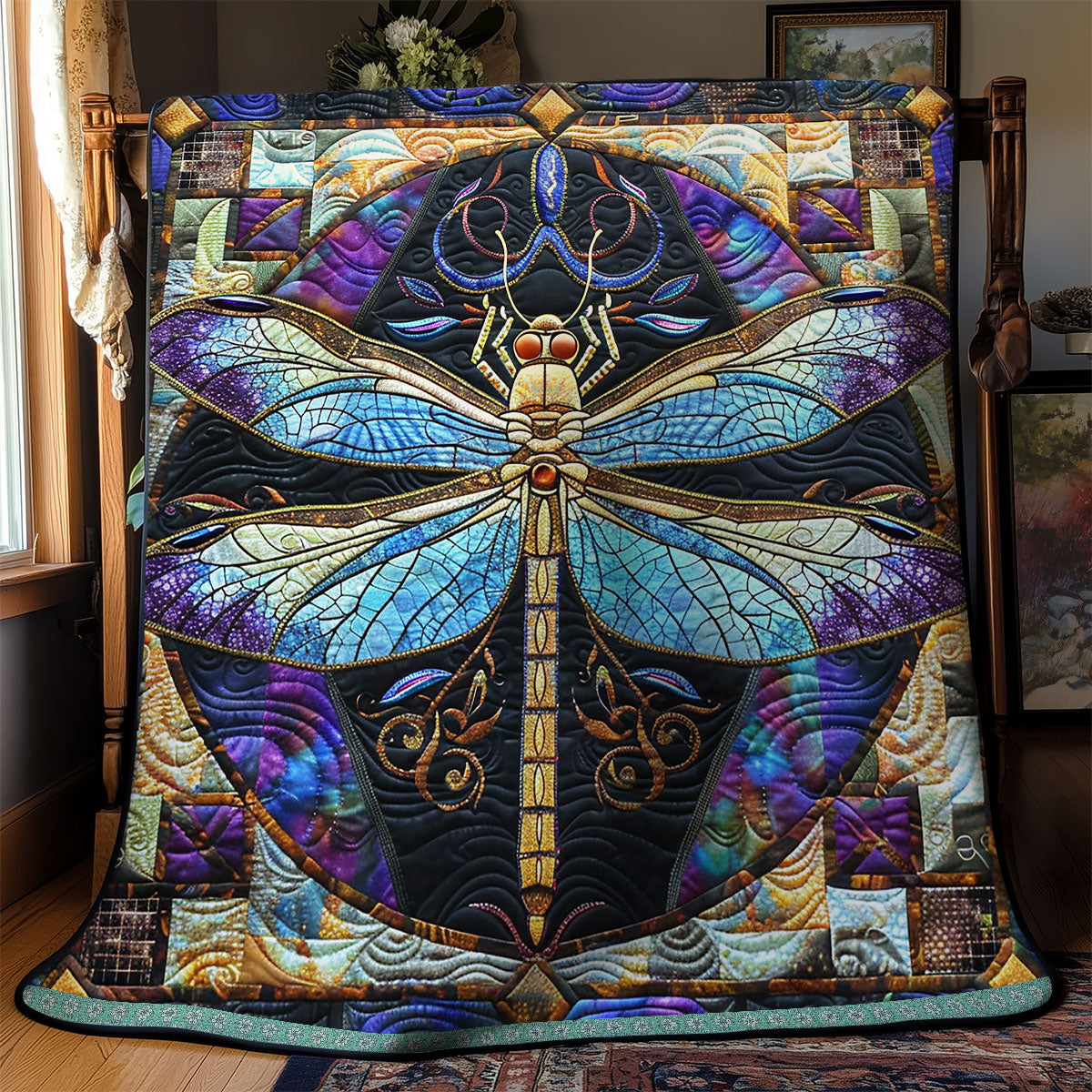 Purple Dragonfly WG2808001CL Quilt Blanket