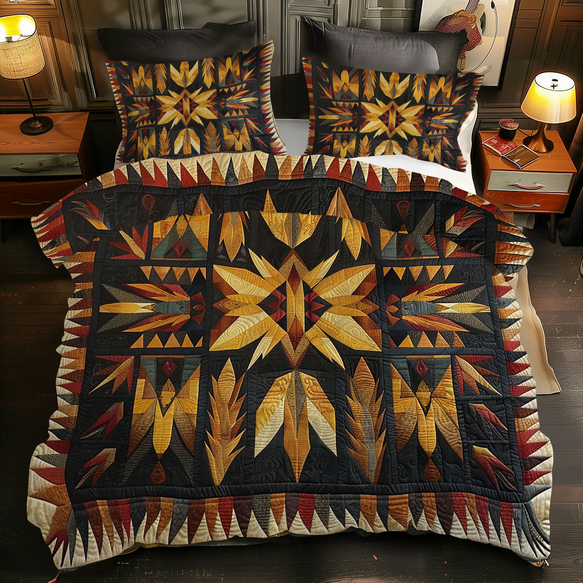 Native American XR1605002CL Quilted Bedding Set