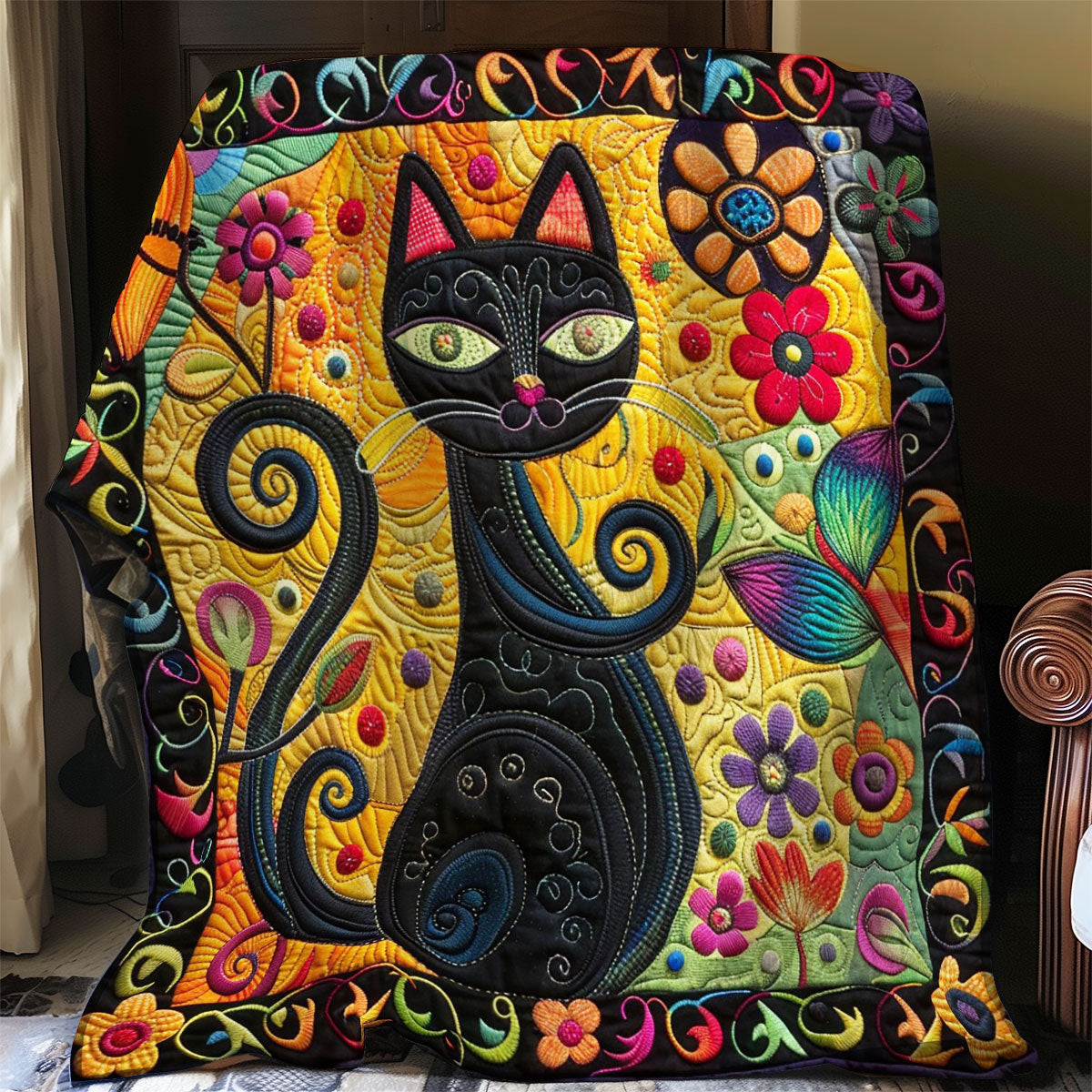 Black Cat WO1008023CL Quilt Blanket