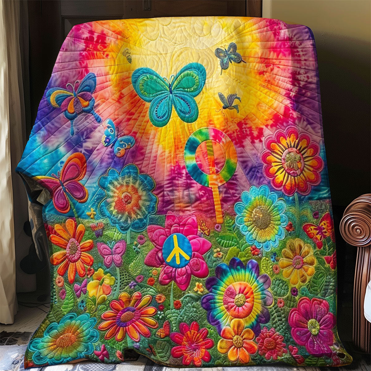 Colorful Flower Garden WO1008044CL Quilt Blanket