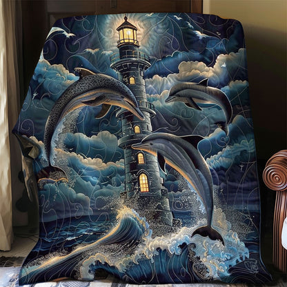 Dolphins And Lighthouses WO1008016CL Quilt Blanket