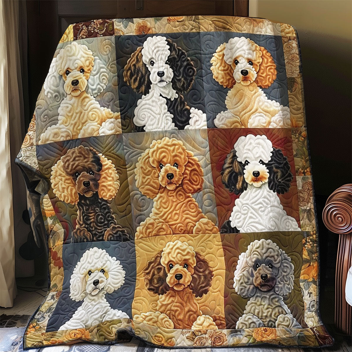 Poodle Cuddles WO0908031CL Quilt Blanket