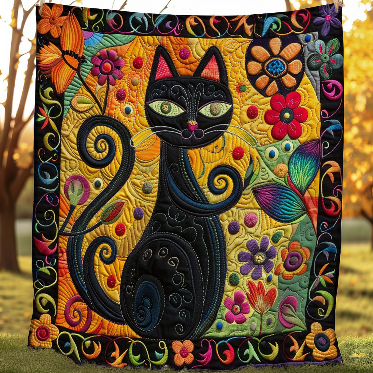Black Cat WO1008023CL Quilt Blanket