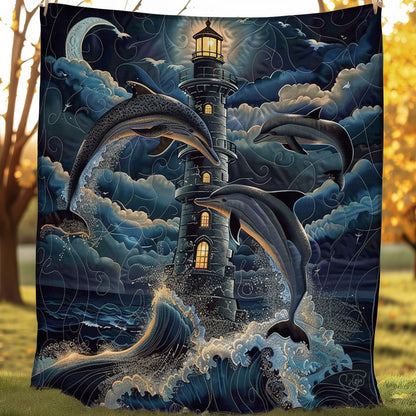 Dolphins And Lighthouses WO1008016CL Quilt Blanket