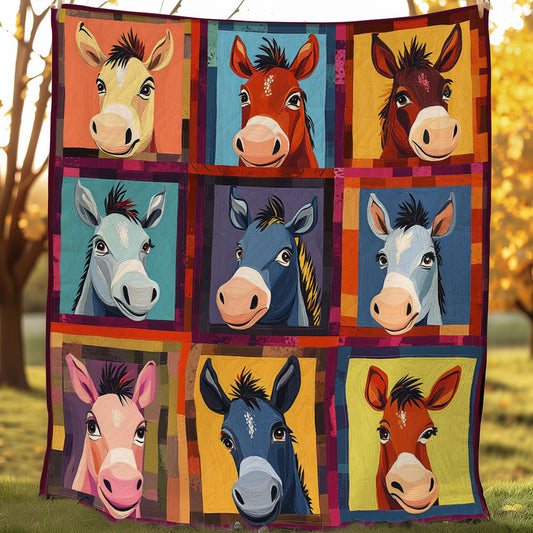 Donkeys Funny WO0608024CL Quilt Blanket