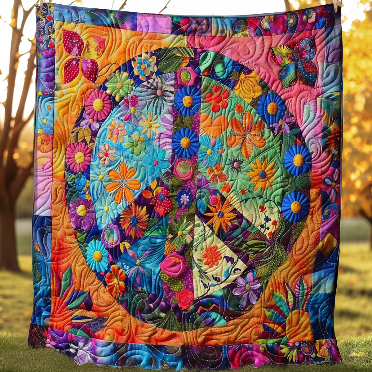 Peace Symbol WO0808007CL Quilt Blanket