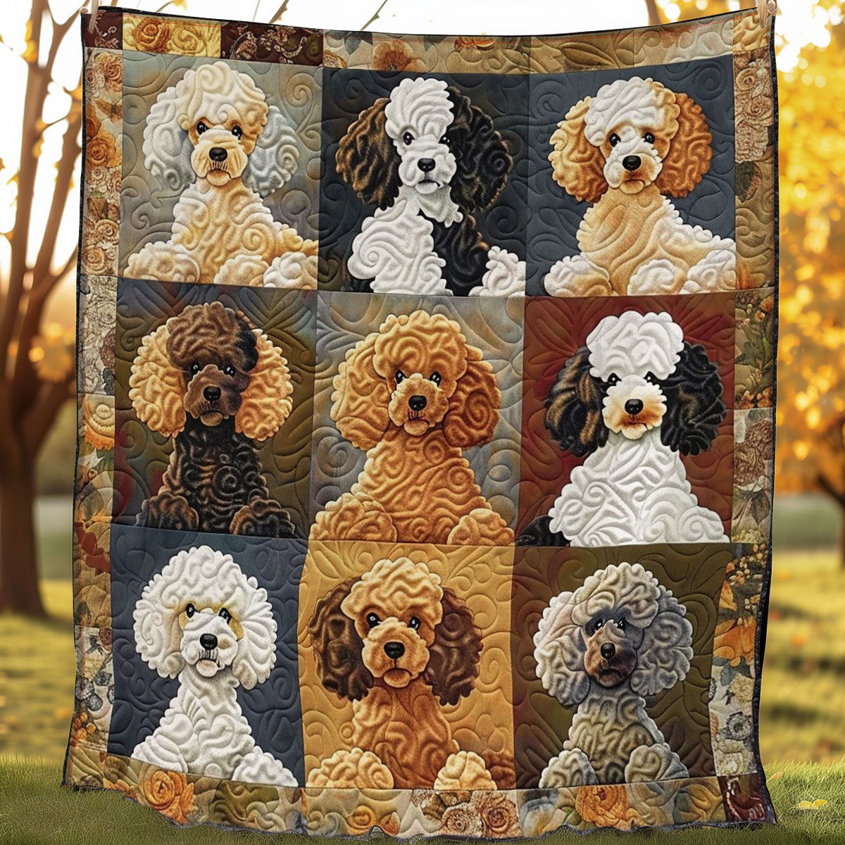Poodle Cuddles WO0908031CL Quilt Blanket
