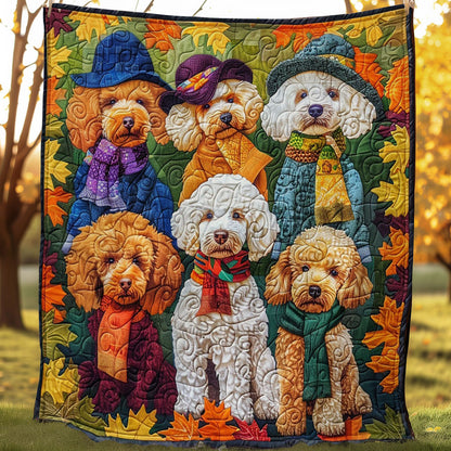 Poodle's Cozy Autumn Days WO0908029CL Quilt Blanket