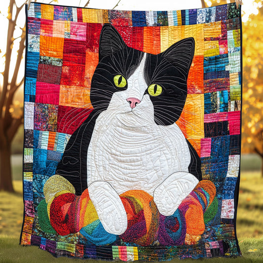 Tuxedo Cat And Yarns XR0608047CL Quilt Blanket