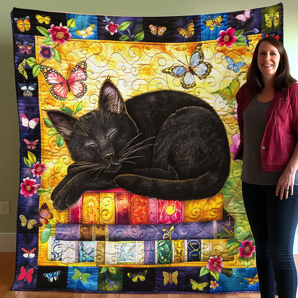 Black Cat Sleep WO3007007CL Quilt Blanket