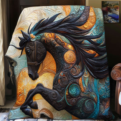 Abstract Horse XR0808033CL Quilt Blanket
