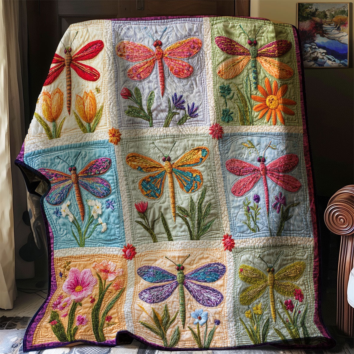 Dragonfly Garden WG2408017CL Quilt Blanket
