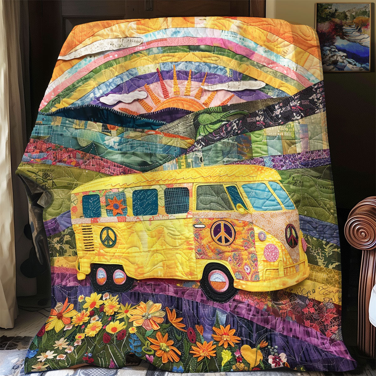 Rainbow Sky Hippie XR1908057CL Quilt Blanket