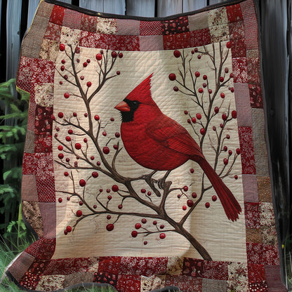 Snowy Cardinal XR3107051CL Quilt Blanket