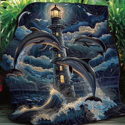 Dolphins And Lighthouses WO1008016CL Quilt Blanket
