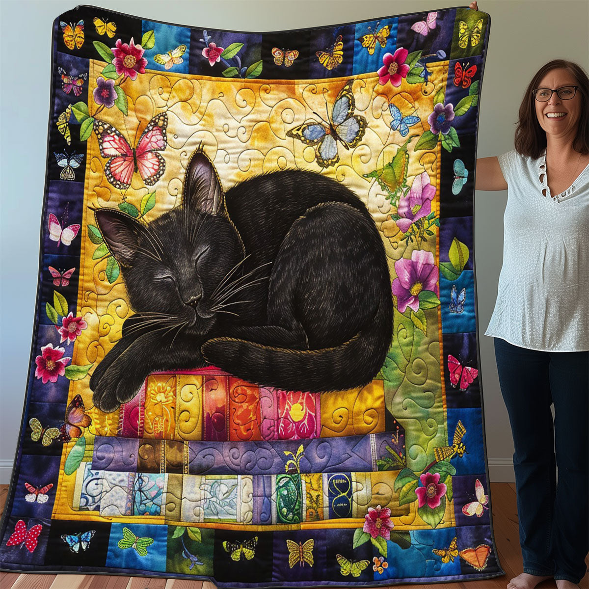 Black Cat Sleep WO3007007CL Quilt Blanket