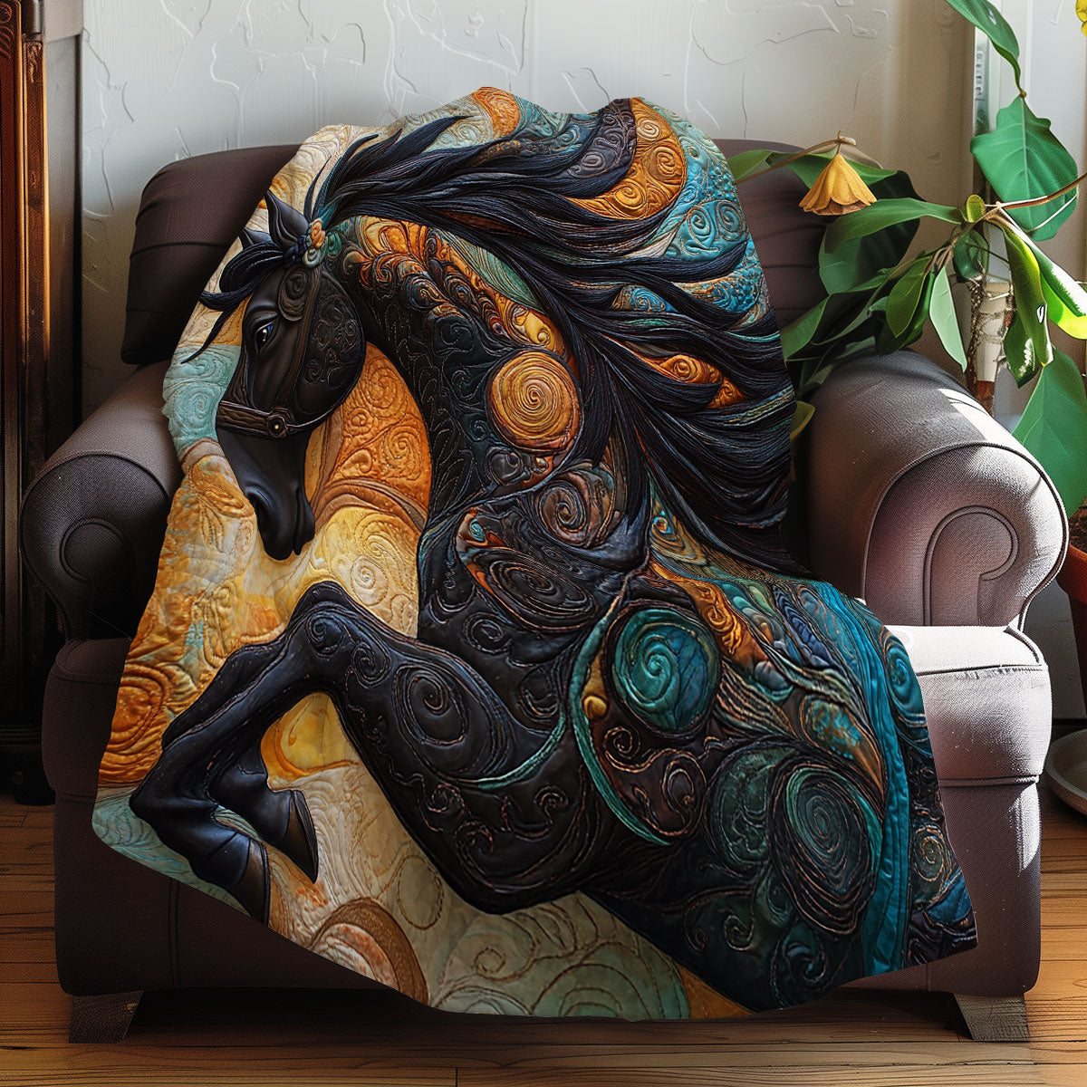 Abstract Horse XR0808033CL Quilt Blanket