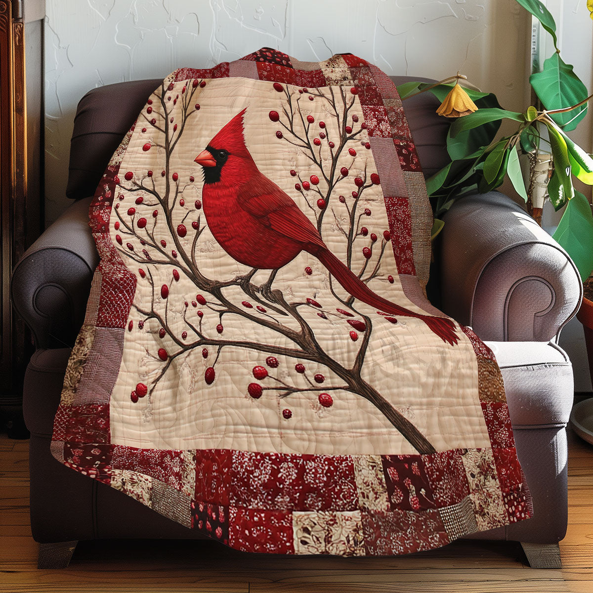 Snowy Cardinal XR3107051CL Quilt Blanket