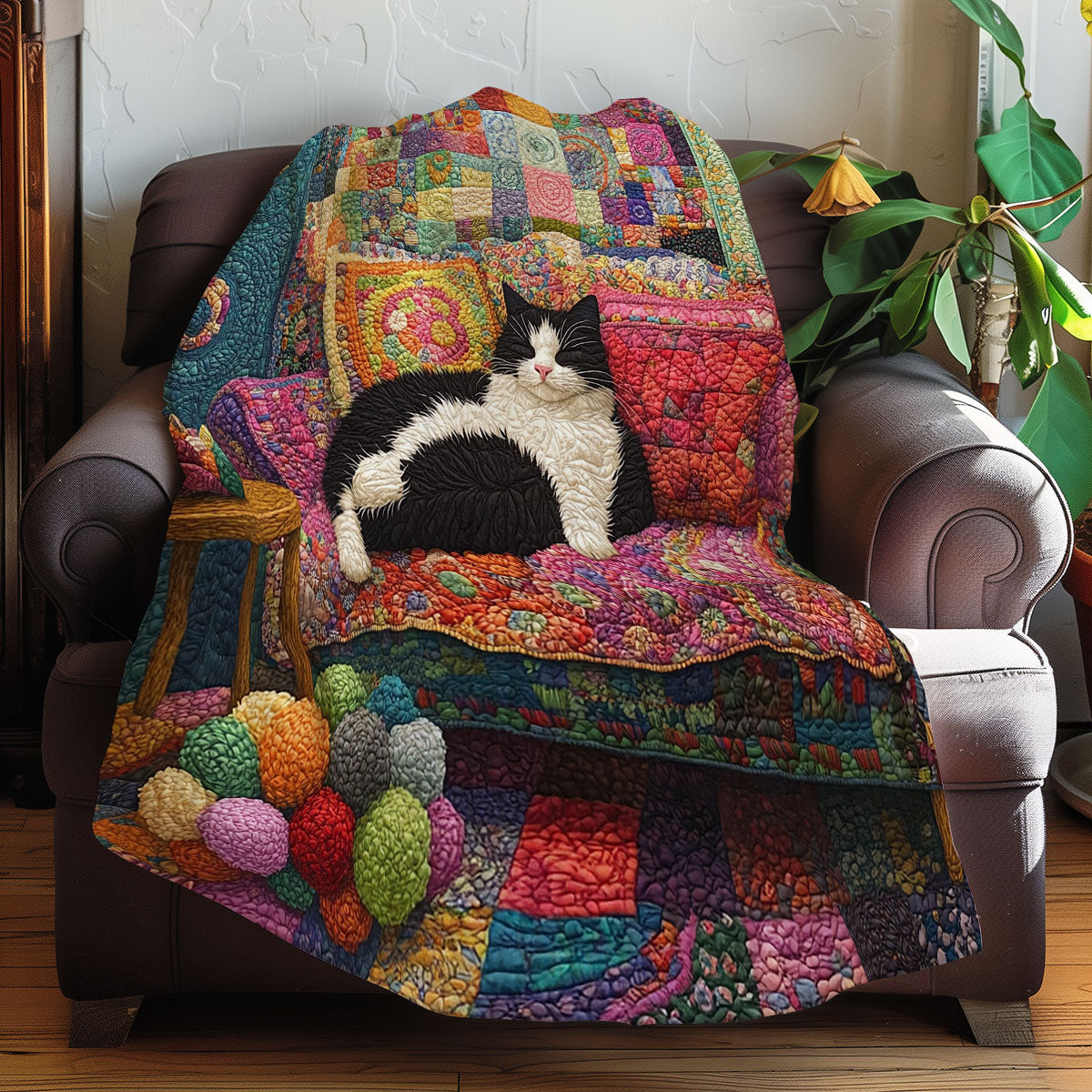 Tuxedo Cat And Crochet Room XR0608046CL Quilt Blanket