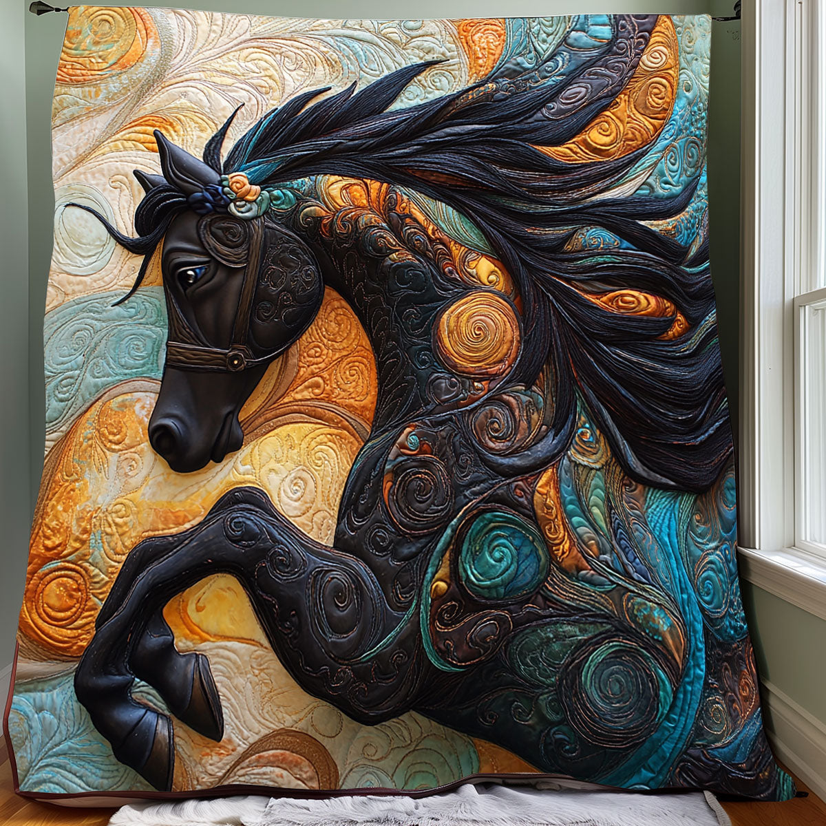 Abstract Horse XR0808033CL Quilt Blanket