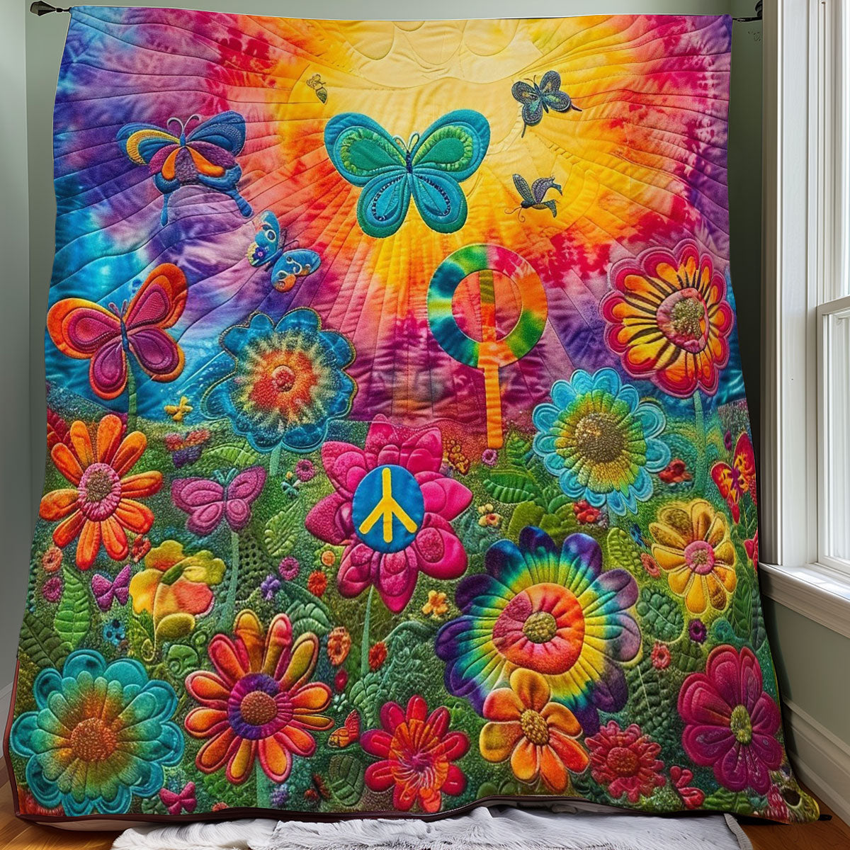Colorful Flower Garden WO1008044CL Quilt Blanket
