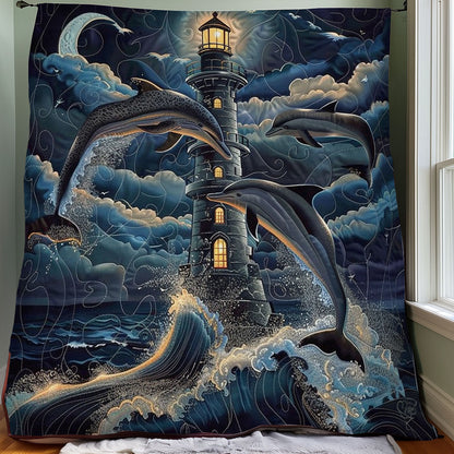 Dolphins And Lighthouses WO1008016CL Quilt Blanket
