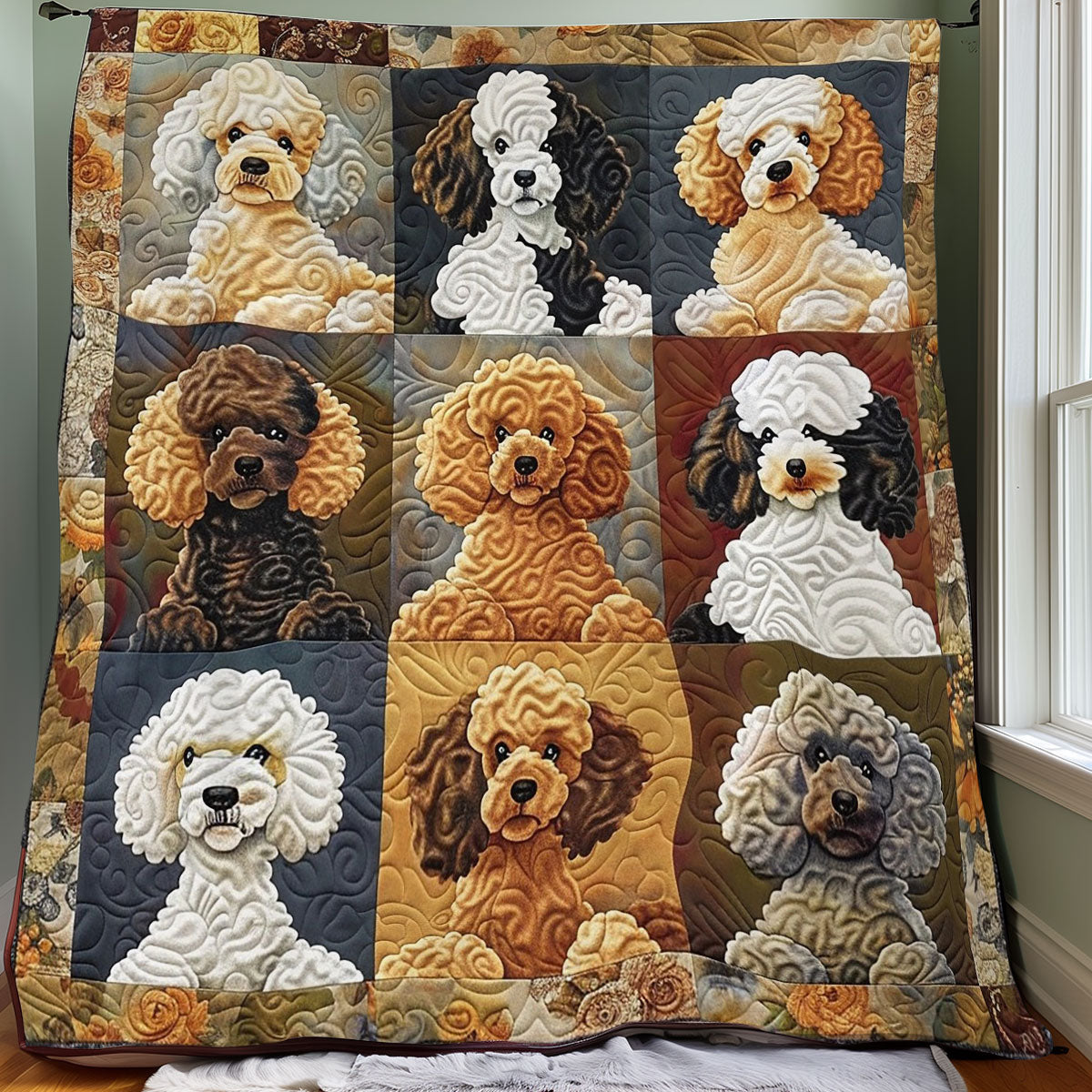 Poodle Cuddles WO0908031CL Quilt Blanket