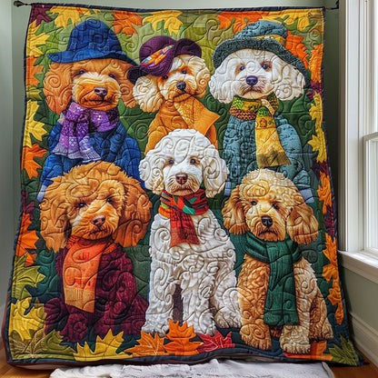 Poodle's Cozy Autumn Days WO0908029CL Quilt Blanket