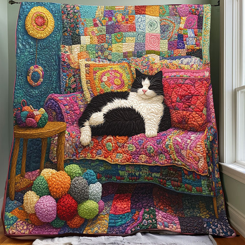 Tuxedo Cat And Crochet Room XR0608046CL Quilt Blanket