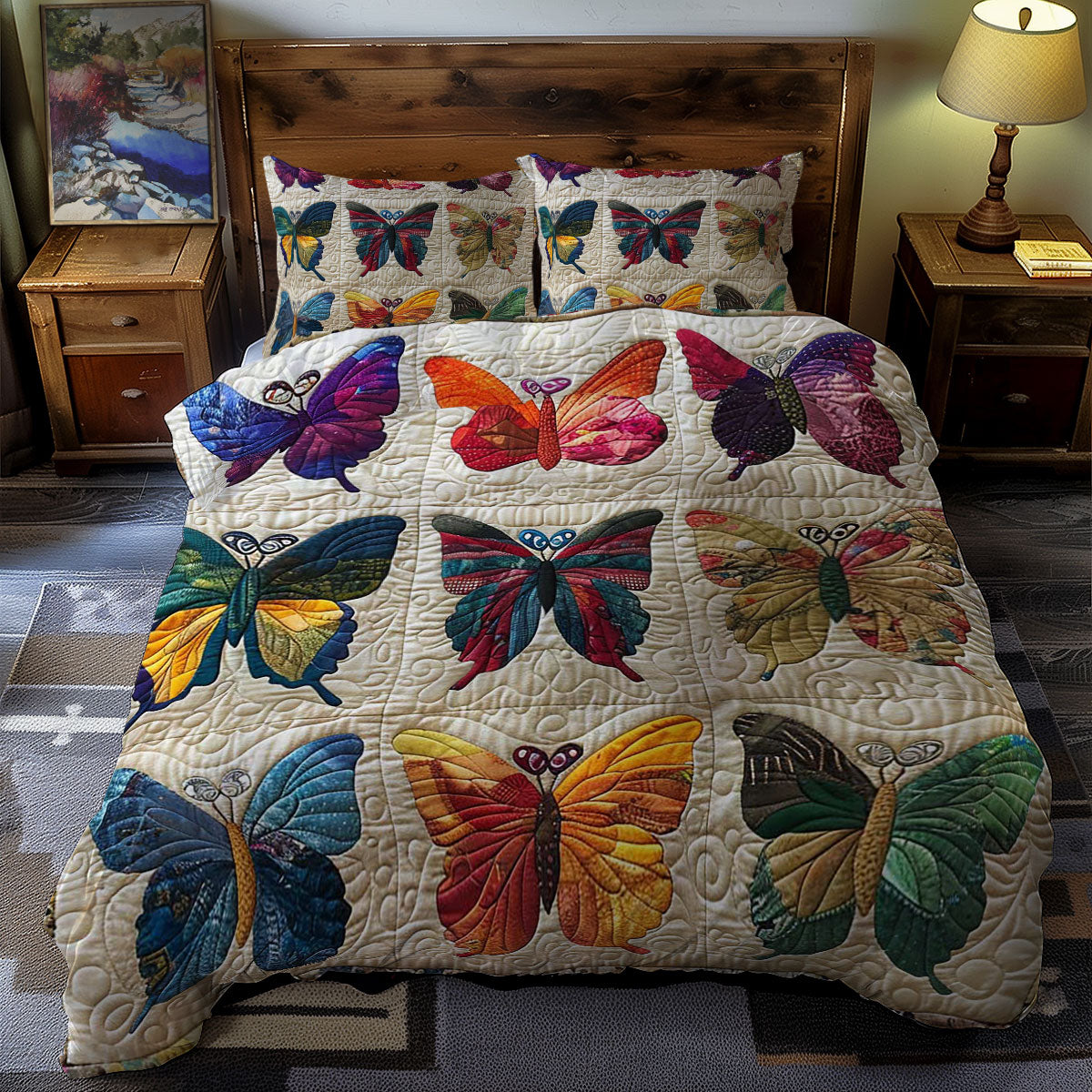 Butterflies WJ1106021CL Quilted Bedding Set