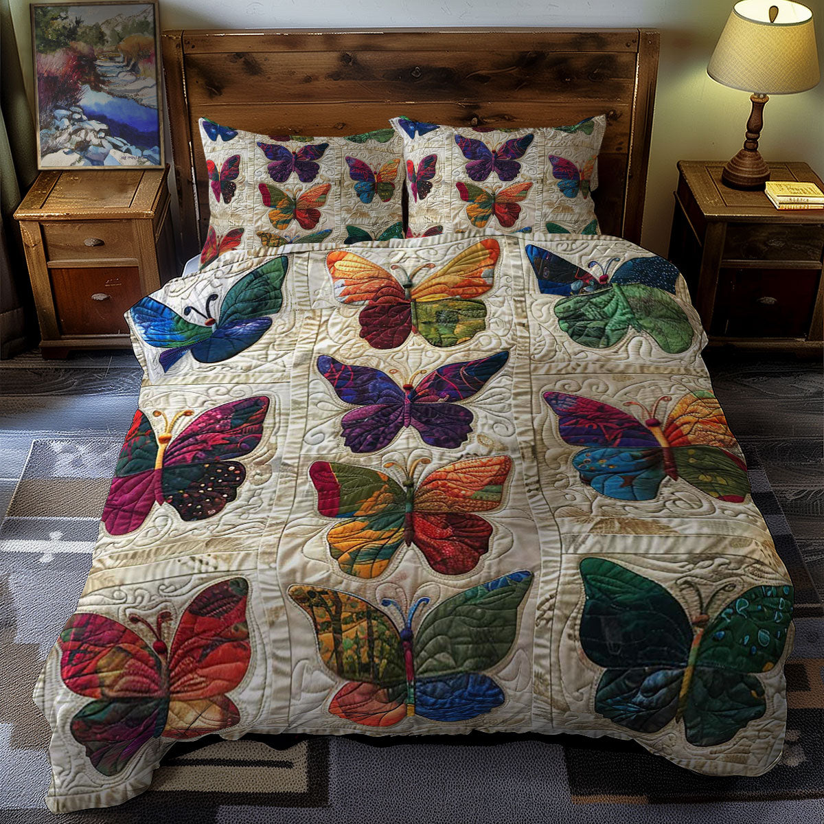 Butterflies WJ1106022CL Quilted Bedding Set