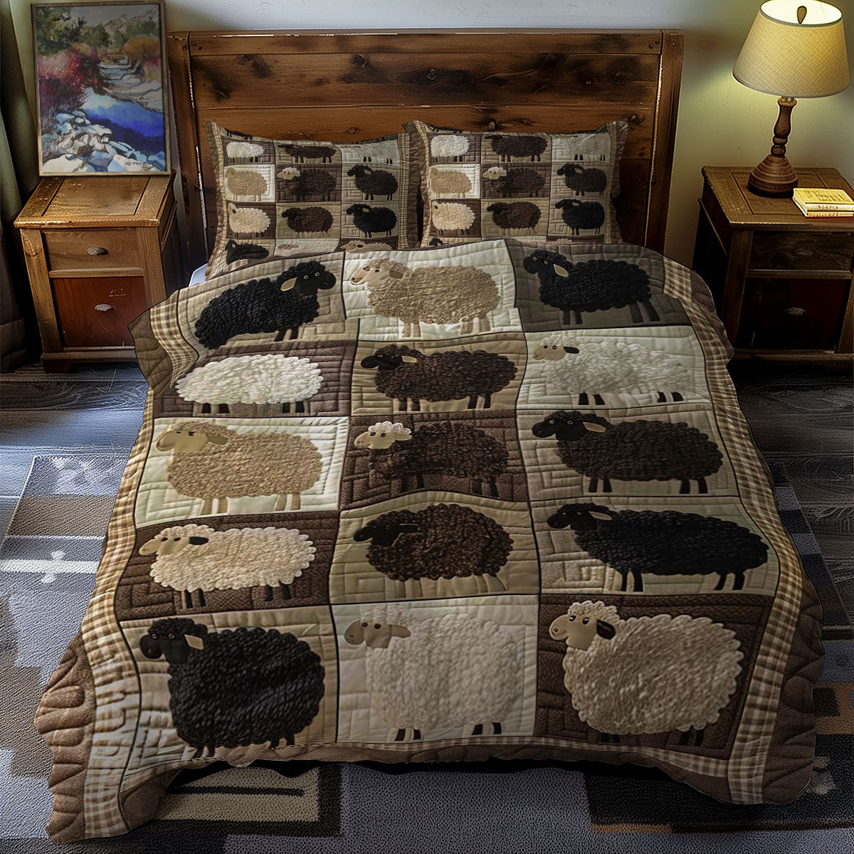 Sheep WJ1206021CL Quilted Bedding Set
