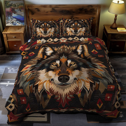 Wolf Native American WJ0606005CL Quilted Bedding Set