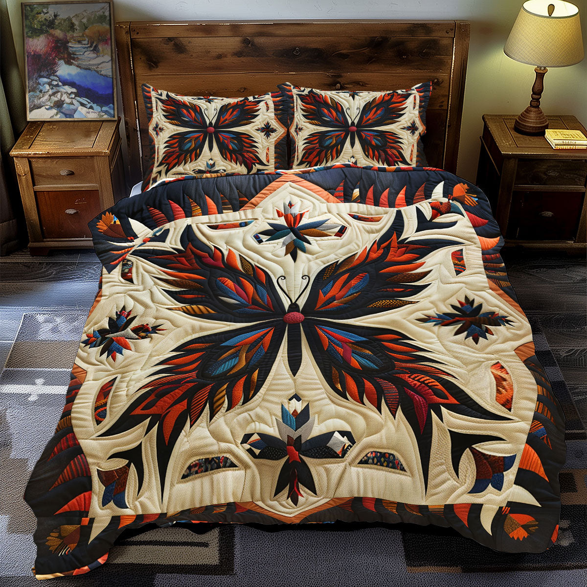 Butterfly Native American XR1505007CL Quilted Bedding Set