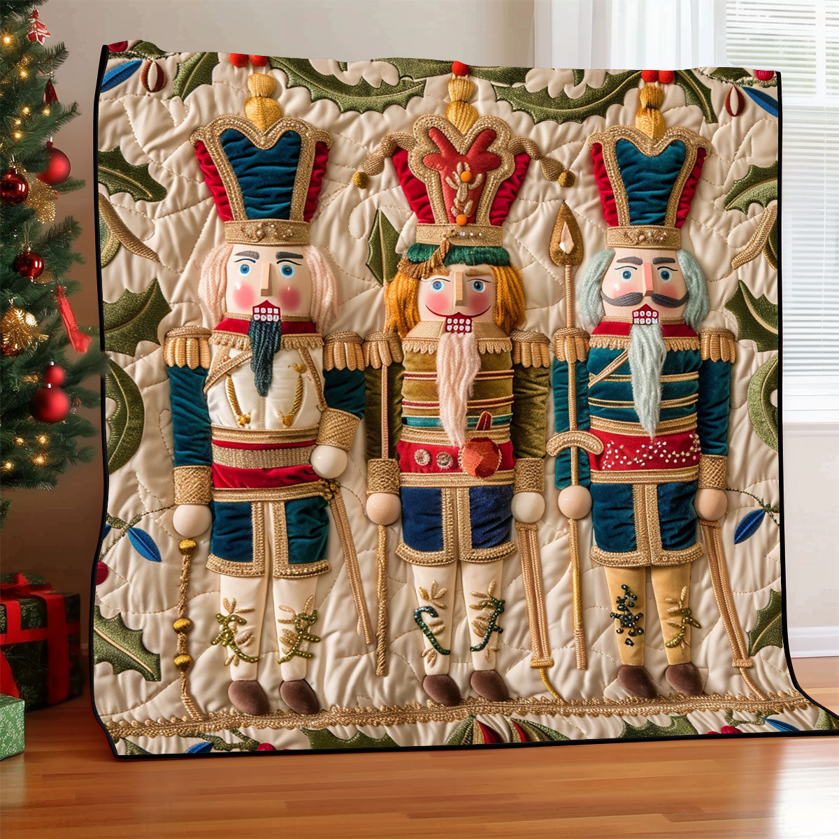 Adorable Animated Nutcrackers XR1508034CL Quilt Blanket