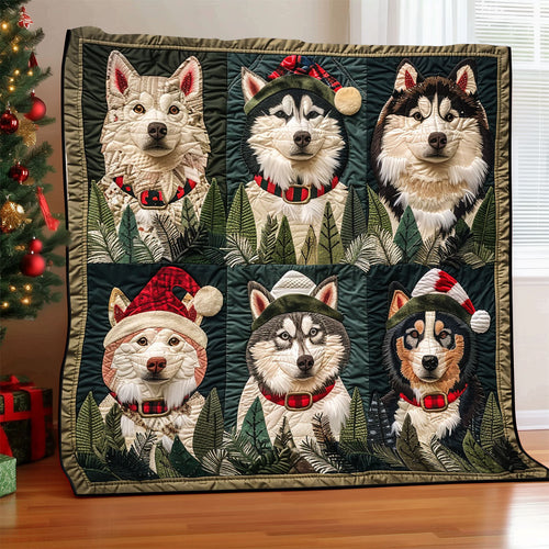 Christmas Husky XR1308038CL Quilt Blanket
