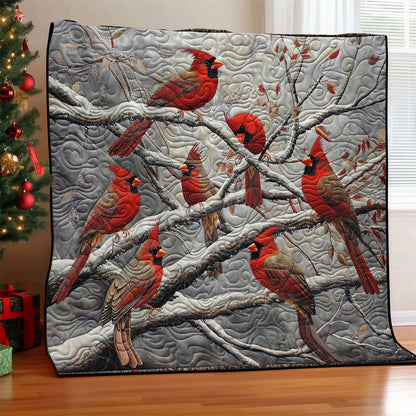 Red Cardinals WM1508046CL Quilt Blanket