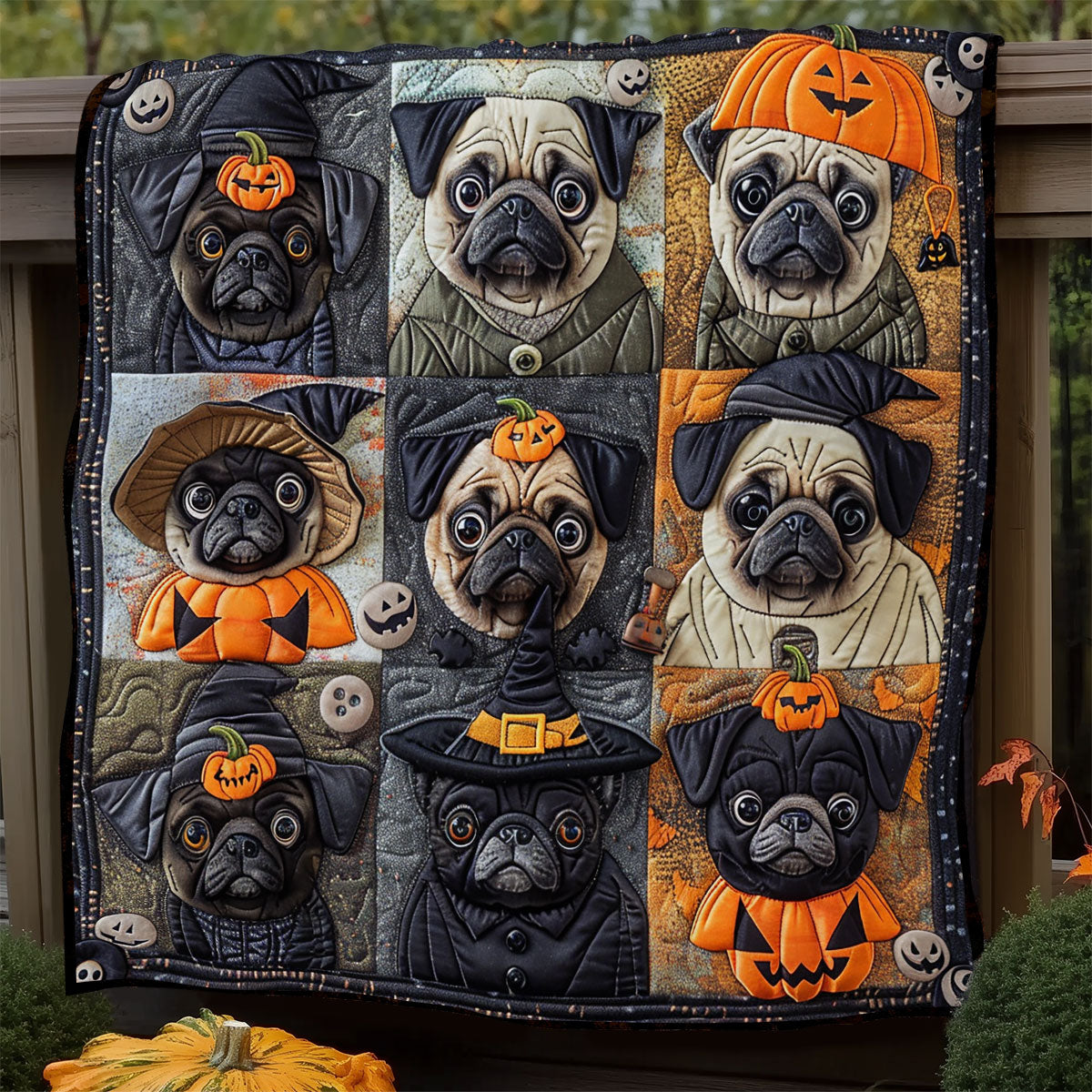 Pug Of Horror Pug XR1908026CL Quilt Blanket
